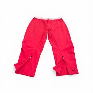 Nike Dri-Fit Pink Zip Hem Track Pants Y2K Tenniscore Athletic Pants